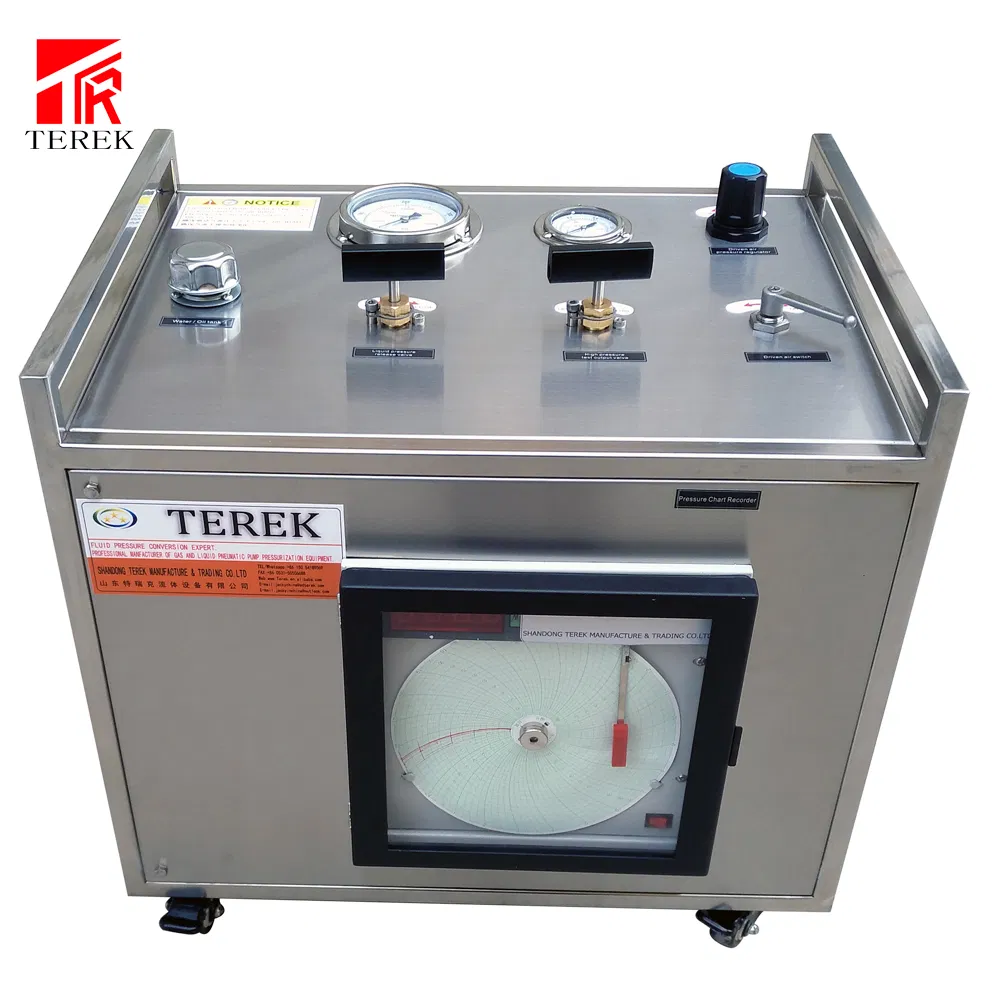 Гидравлический испытательный насос с пневматическим приводом марки Terek и самописцем 7424psi